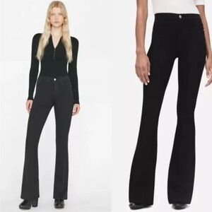Frame Denim Black LE HIGH FLARE JEANS IN FILM NOIR Sz 25